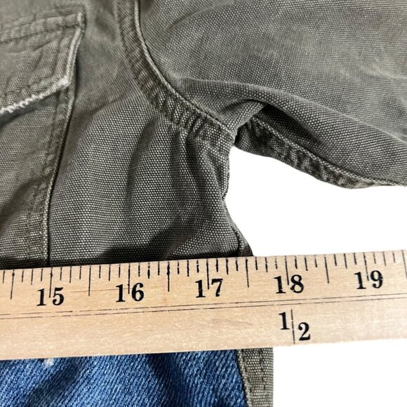 Dear‎ John Denim & Olive Green Streetwear Utility Grunge Trucker Jacket XS - Picture 6 of 9